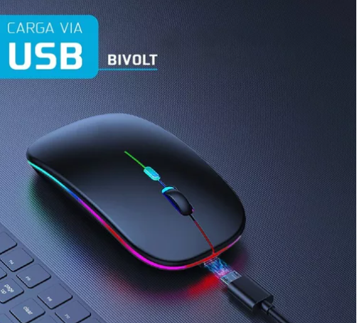 MOUSE SEM FIO RGB WIRELES RECARREGAVEL